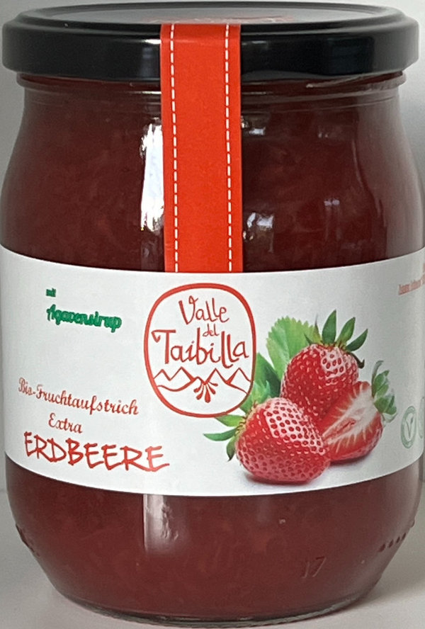 Bio-Fruchtaufstrich Erdbeere extra mit Agavensirup (630g)